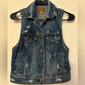 Distressed Denim Vest